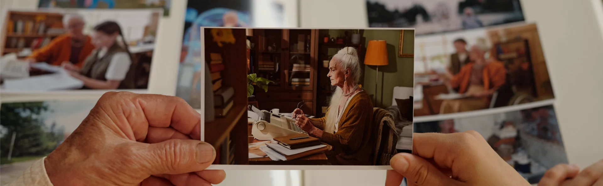 Hands holding a vintage photo